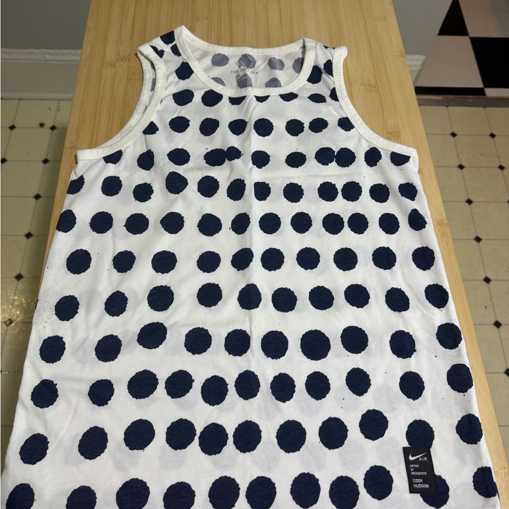 Nike Polka Dot Cody Hudson A.I.R. Tank Top - White & Navy Medium